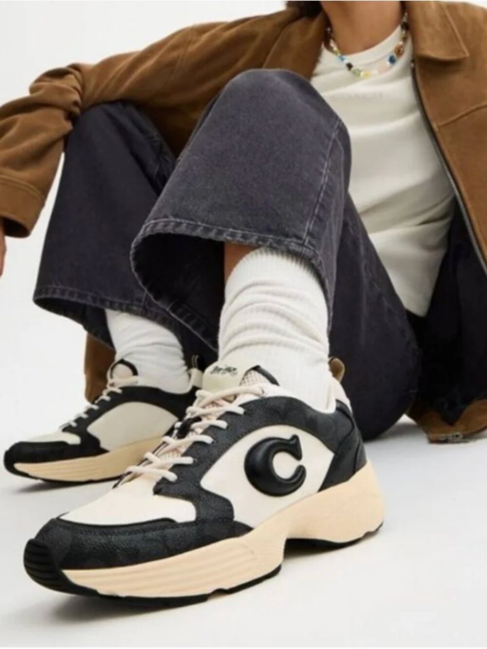 New! Coach Strider Sneaker in Signature Canvas, Style CY242 in Charcoal 8.5